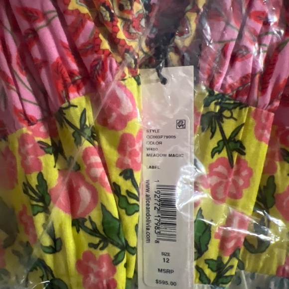 Alice & Olivia Patchwork Maxi Gown size 12 - Picture 3 of 3